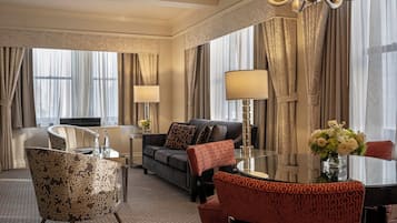 Suite, 1 Bedroom (On the Avenue) | Living area | Flat-screen TV, pay films