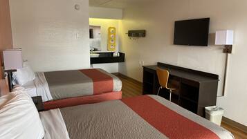 Desk, free WiFi, bed sheets