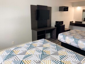 Desk, free WiFi, bed sheets