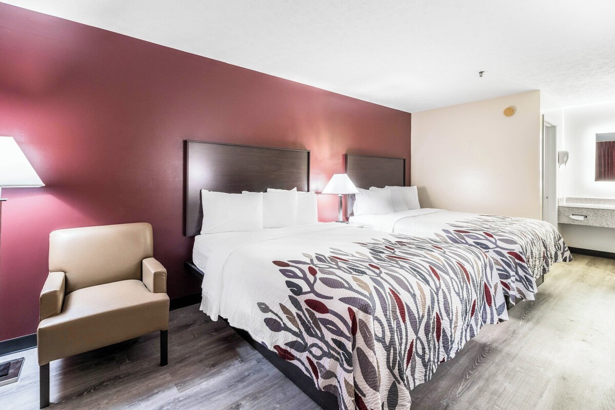Deluxe Room, 2 Queen Beds, Non Smoking (Refrigerator & Microwave) | Desk, blackout curtains, free cots/infant beds, free WiFi