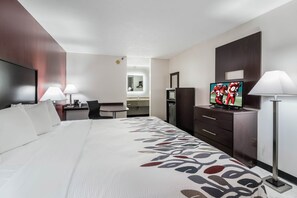 Chambre supérieure, 1 très grand lit, non-fumeur (Refrigerator & Microwave) | Bureau, rideaux d’obscurcissement, lit de bébé (gratuit)