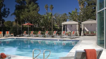 Indoor pool, outdoor pool, open 6:00 AM to 10:00 PM, pool umbrellas