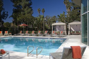 Indoor pool, outdoor pool, open 6:00 AM to 10:00 PM, pool umbrellas