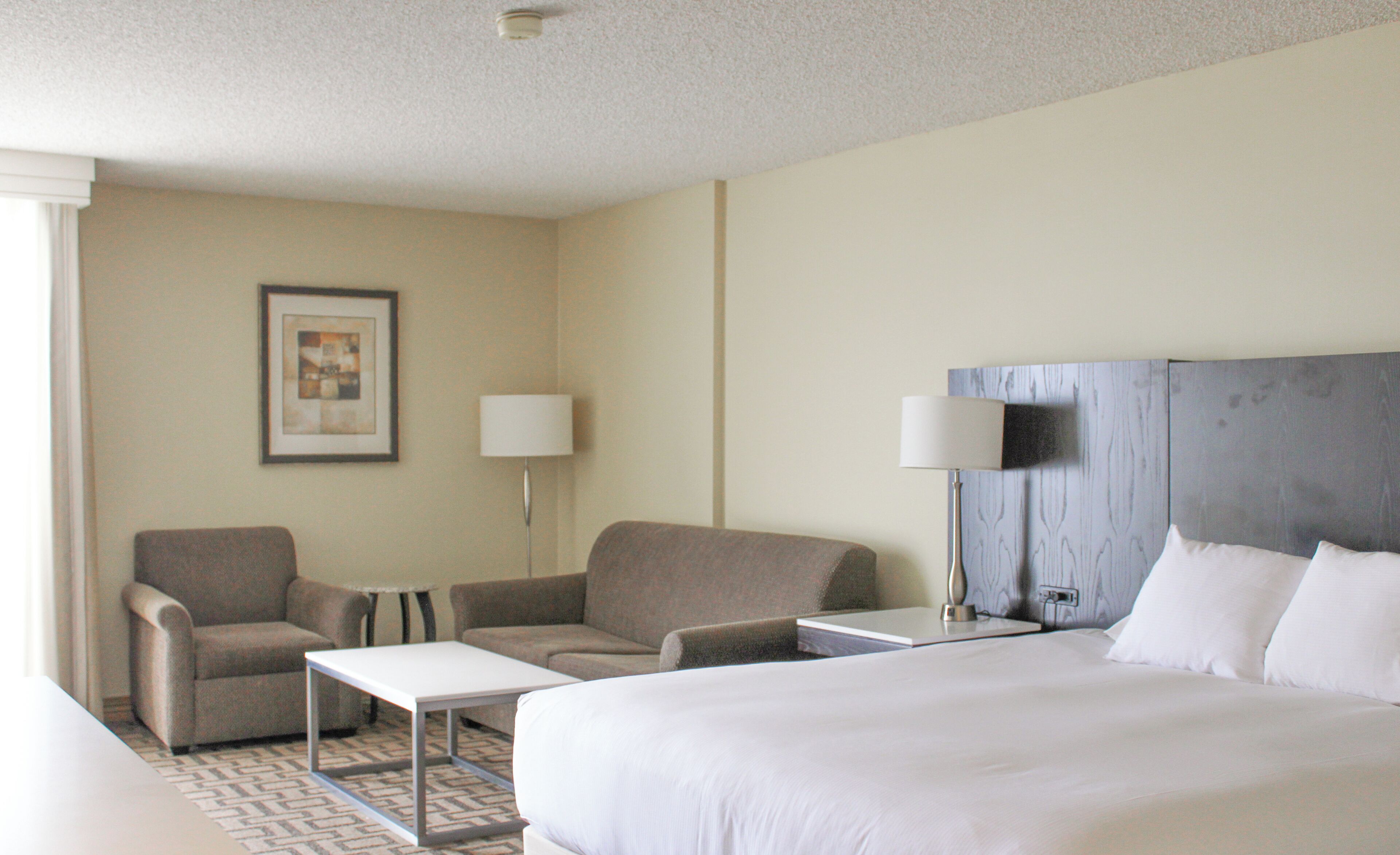 Hypo-allergenic bedding, down comforters, pillowtop beds, in-room safe