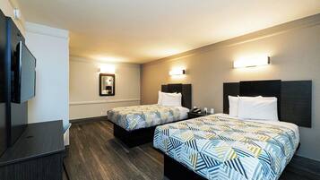 Desk, laptop workspace, free WiFi, bed sheets