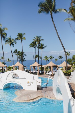3 outdoor pools, cabanas (surcharge), pool umbrellas