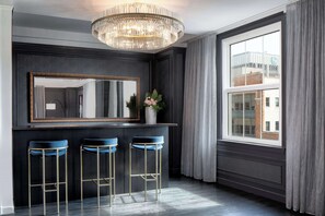 Luxury Suite, 1 King Bed, Non Smoking (Plaza) | Premium bedding, pillowtop beds, in-room safe, desk - Amway Grand Plaza, Curio Collection by Hilton (Grand Rapids)