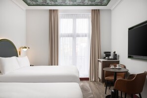 Grand Room, 2 Double Beds (Welbeck Street View) | Minibar, in-room safe, desk, laptop workspace - The Welbeck Hotel, by IHG (London)