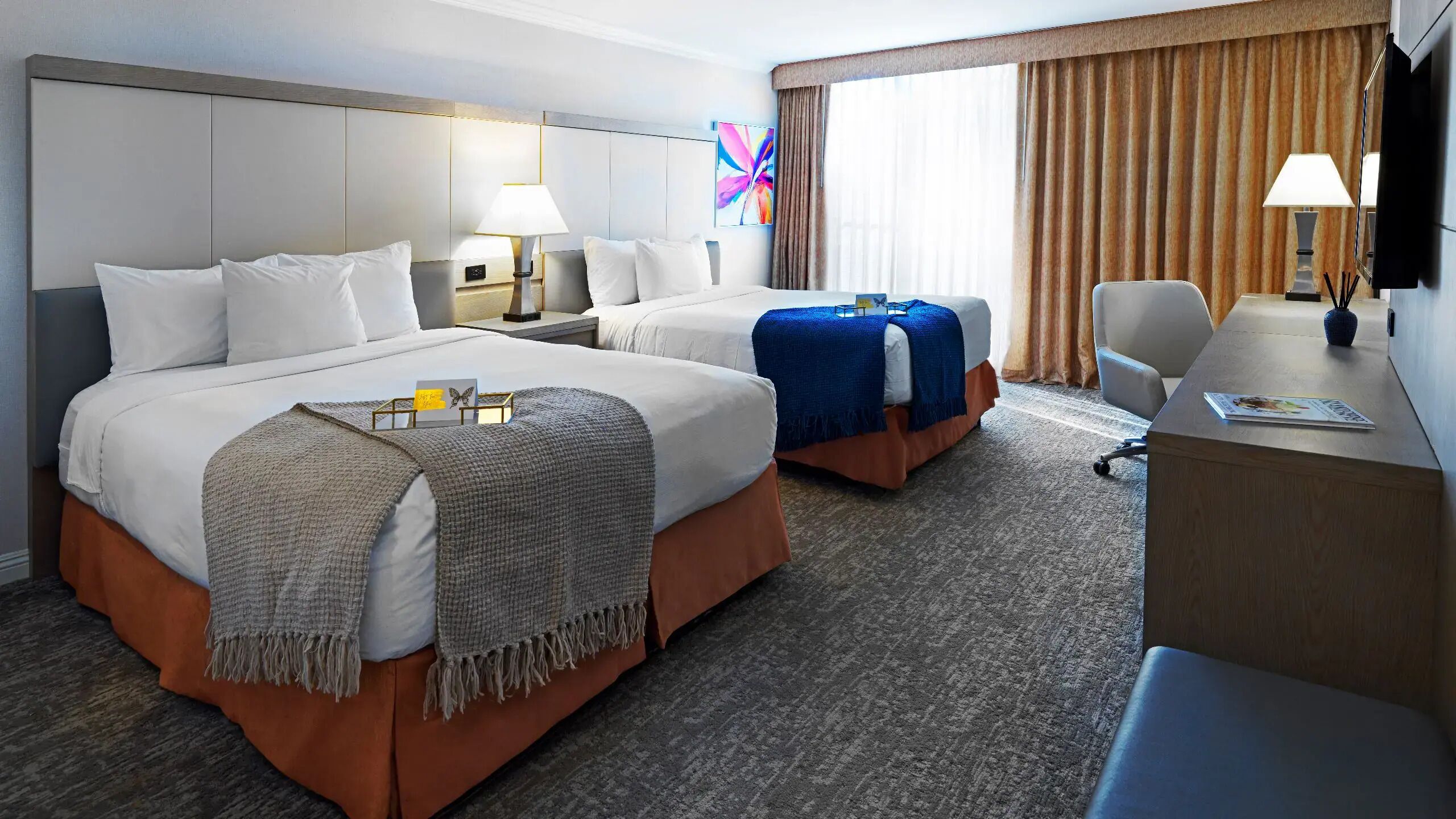 Pillowtop beds, in-room safe, desk, laptop workspace