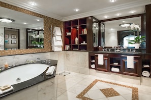 Duchy Suite | Bathroom | Separate tub and shower, deep soaking tub, rainfall showerhead