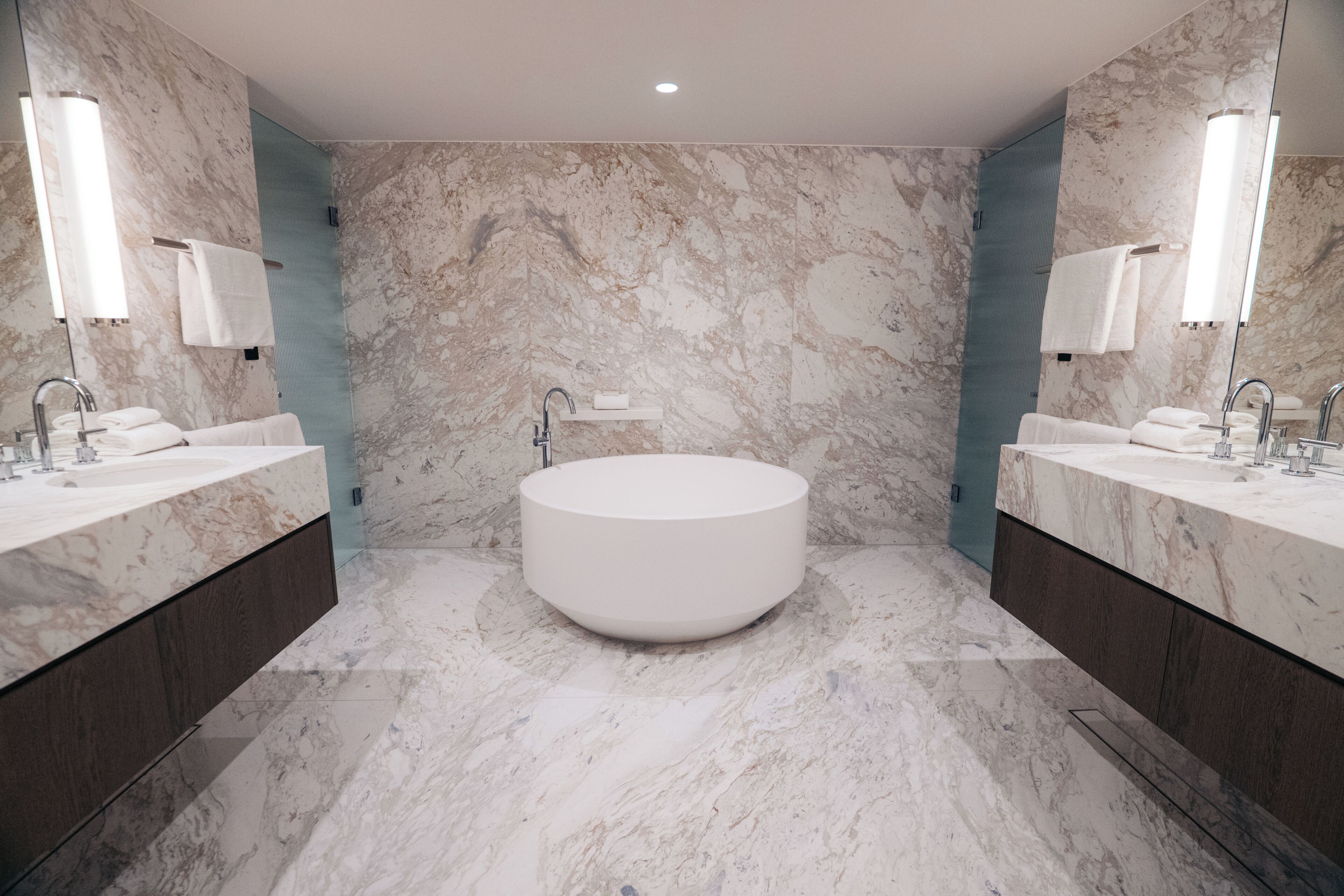 maple suite | bathroom | designer toiletries, hair dryer, bathrobes, slippers