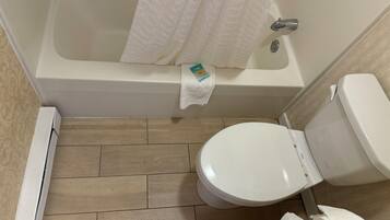 Standard Room, 2 Double Beds | Bathroom | Combined shower/tub, eco-friendly toiletries, hair dryer, towels