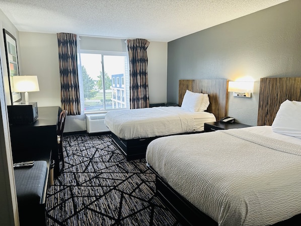 Standard Room, 2 Double Beds, Non Smoking | Desk, iron/ironing board, free WiFi, bed sheets - BlissPoint Inn Northwest Indianapolis (Indianapolis)