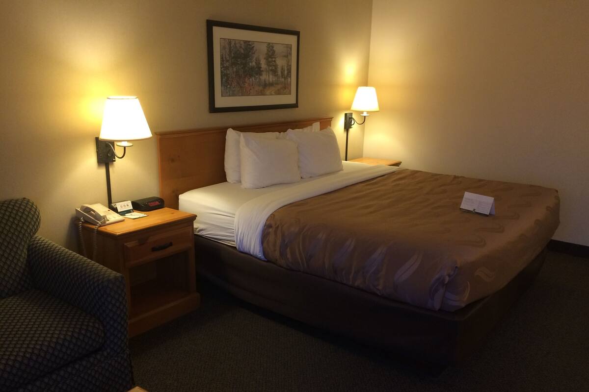 Premium bedding, pillowtop beds, blackout drapes, iron/ironing board