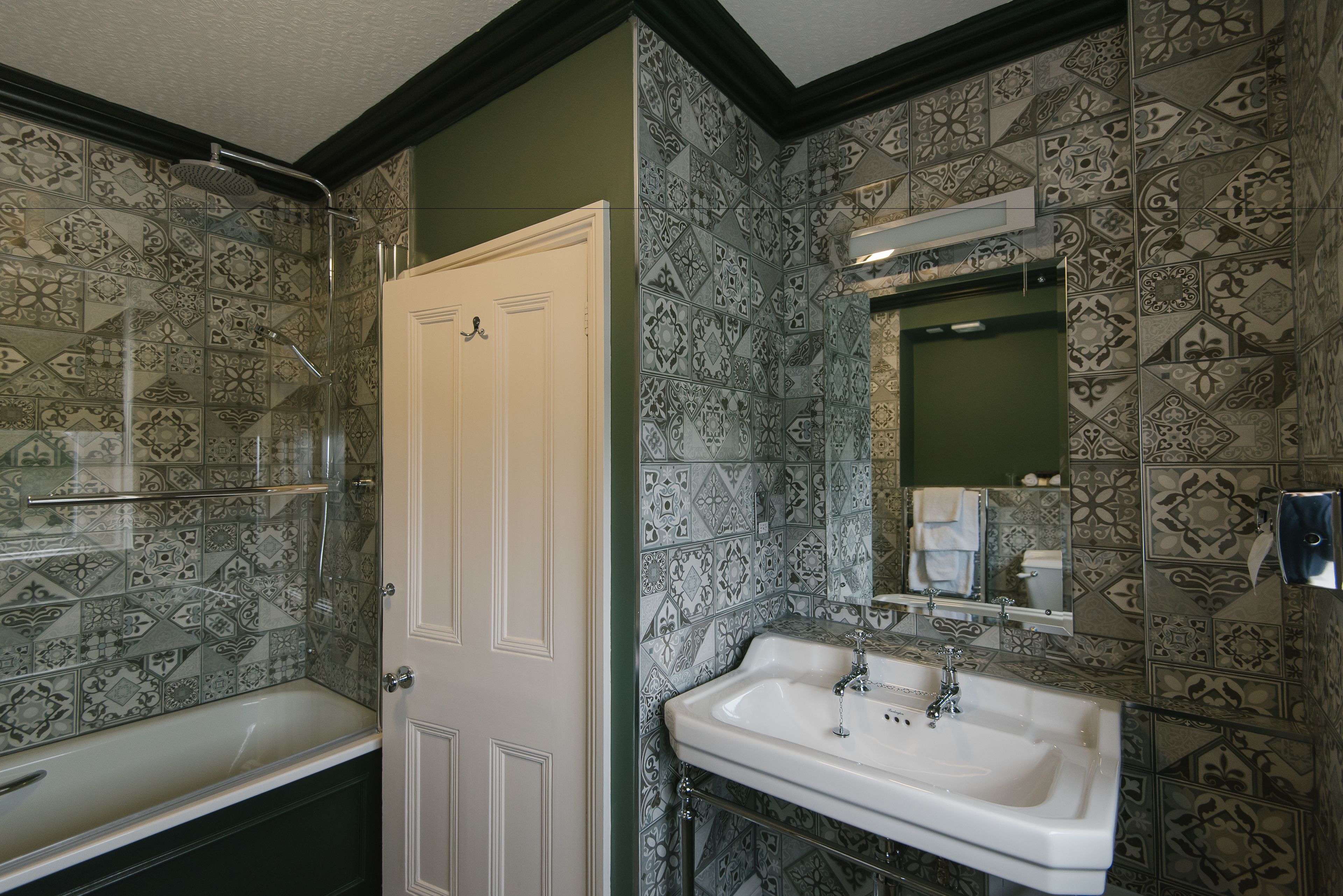 spacious double room | in-room safe, desk, laptop workspace, iron/ironing board