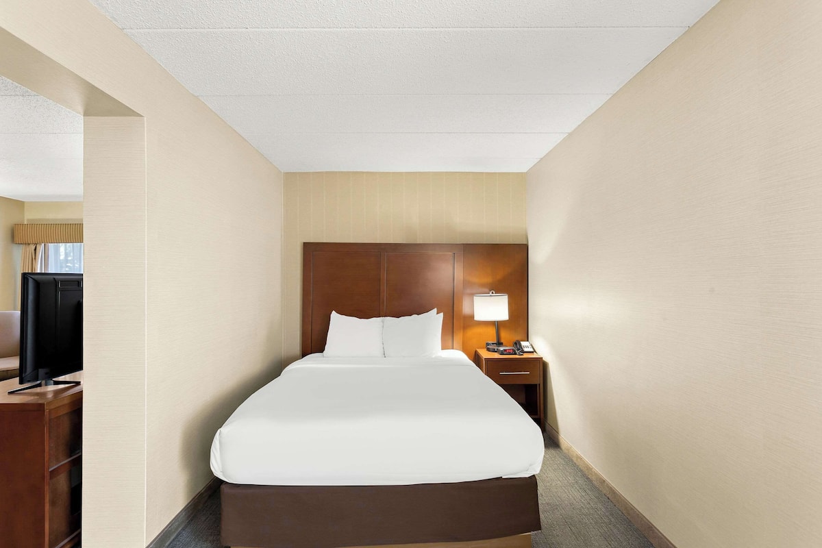Suite, para no fumadores | Escritorio, espacio para trabajar con laptop y cortinas blackout