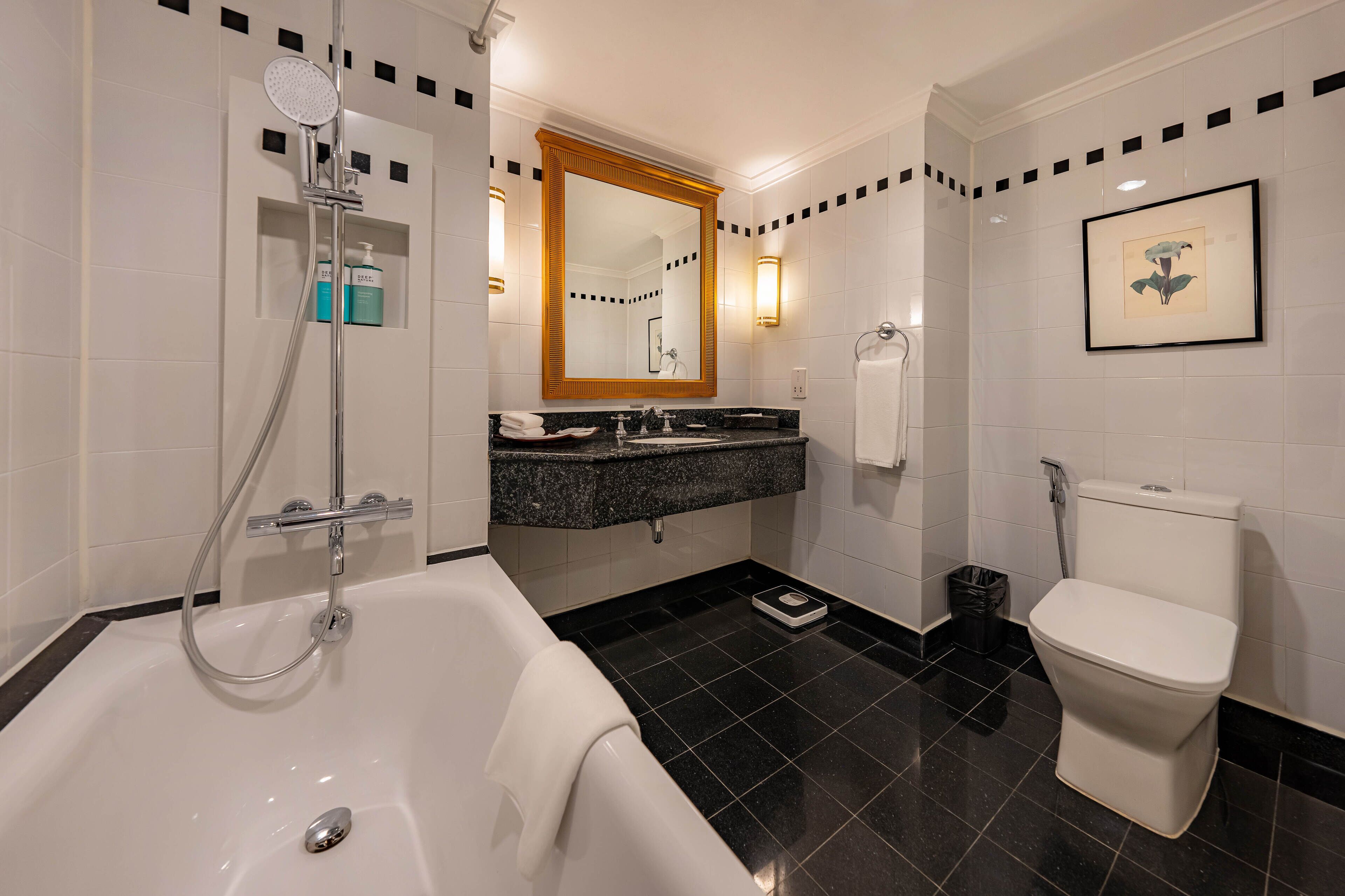 shower, eco-friendly toiletries, hair dryer, bathrobes