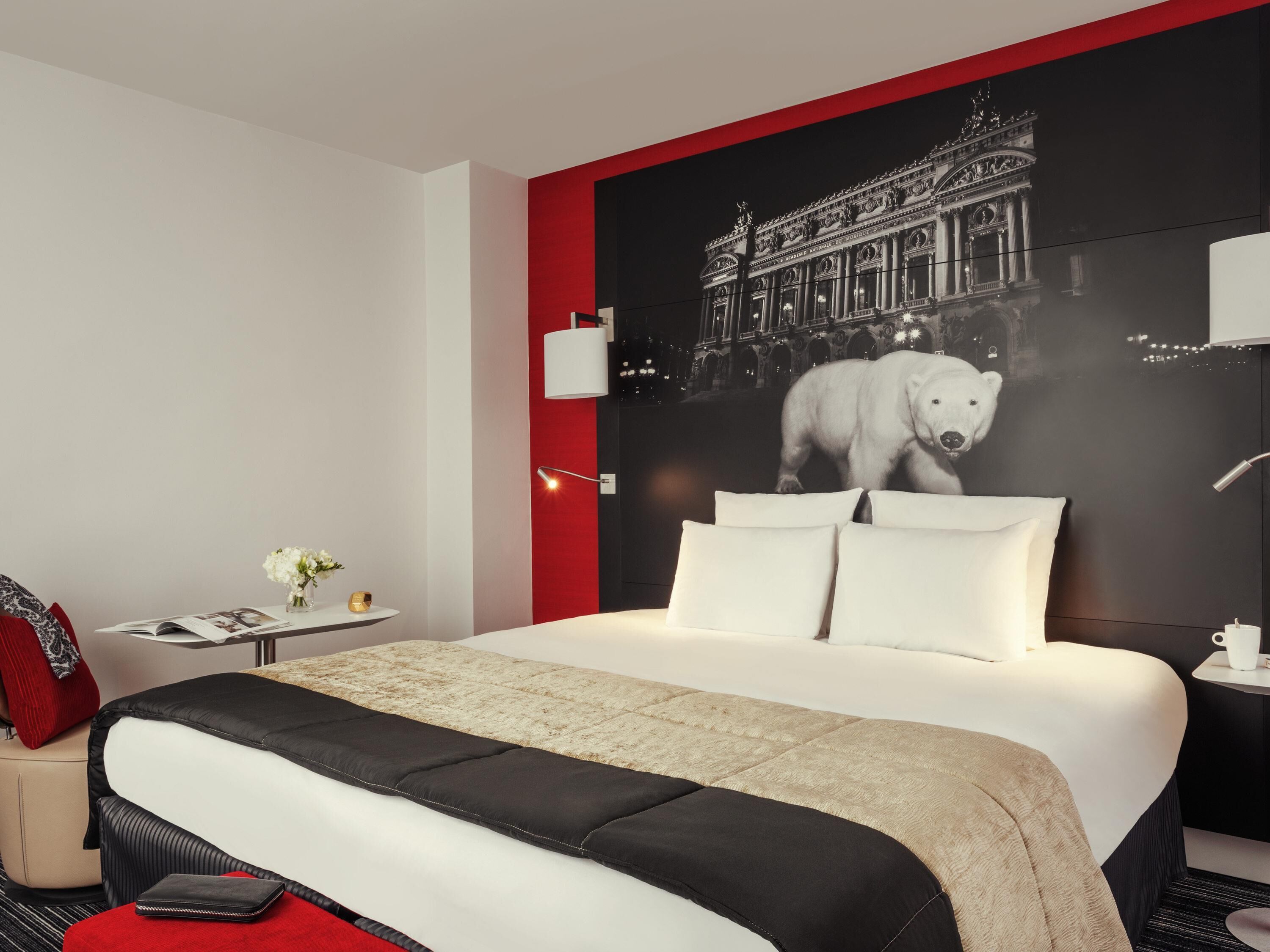 Ropa de cama de alta calidad, minibar, caja fuerte