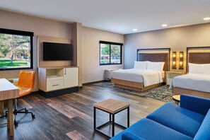 Junior Suite, Multiple Beds, Ground Floor | Premium bedding, down comforters, pillowtop beds, in-room safe