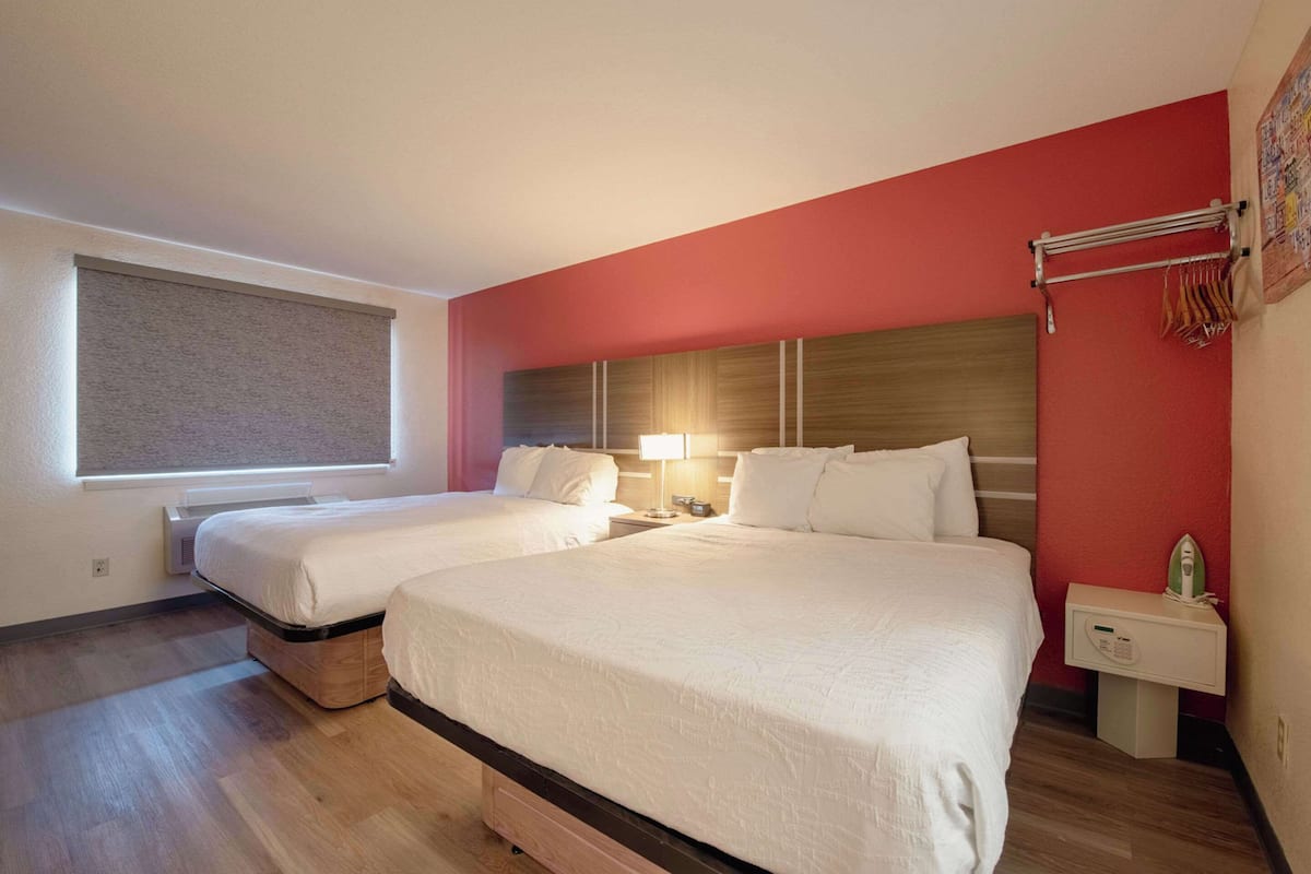 Room, 2 Queen Beds, Non Smoking | Premium bedding, in-room safe, desk, iron/ironing board