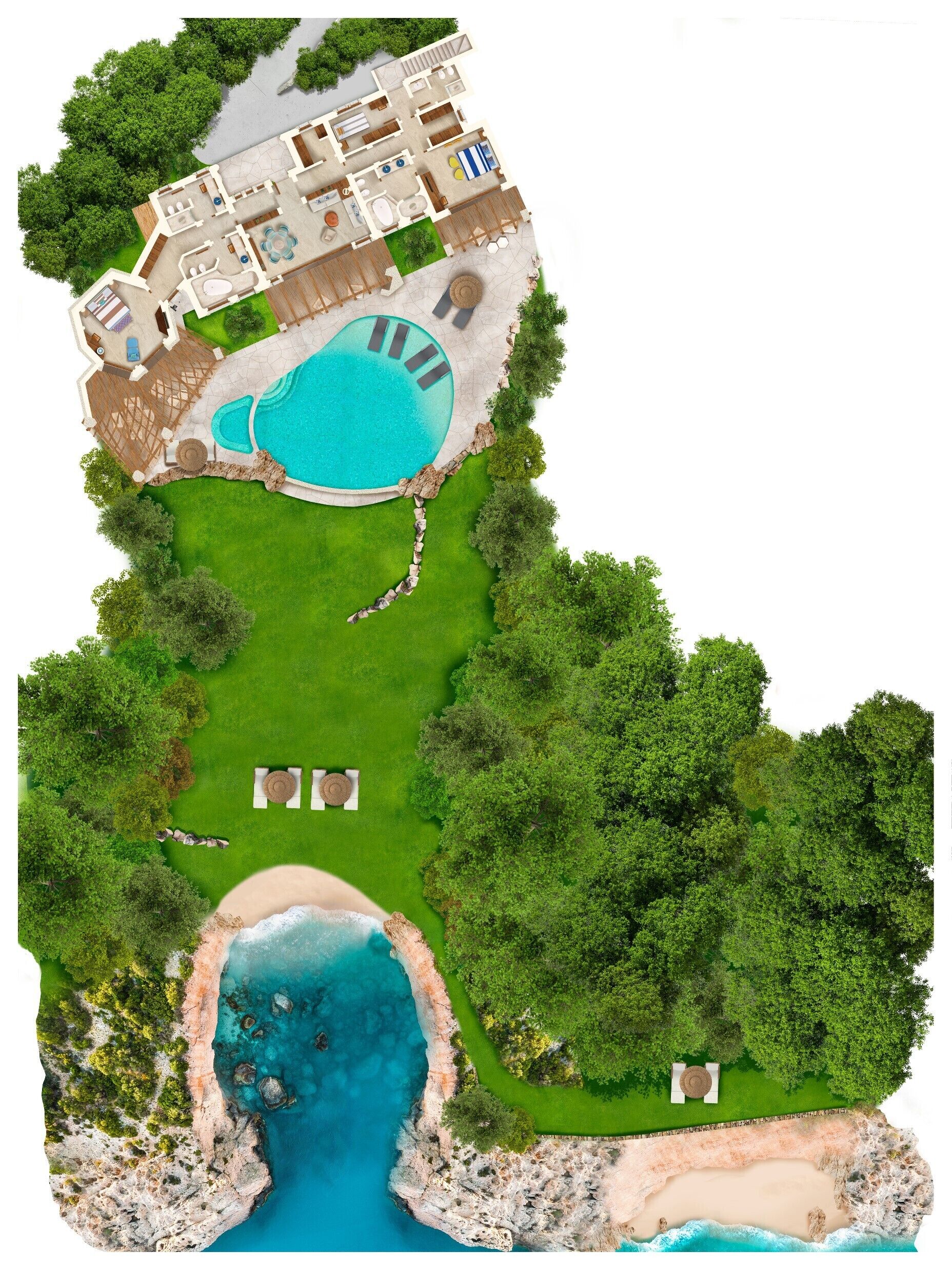 villa, 3 bedrooms (beach pool villa) | premium bedding, minibar, in-room safe, individually decorated