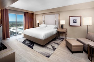 Premium bedding, down comforters, in-room safe, desk