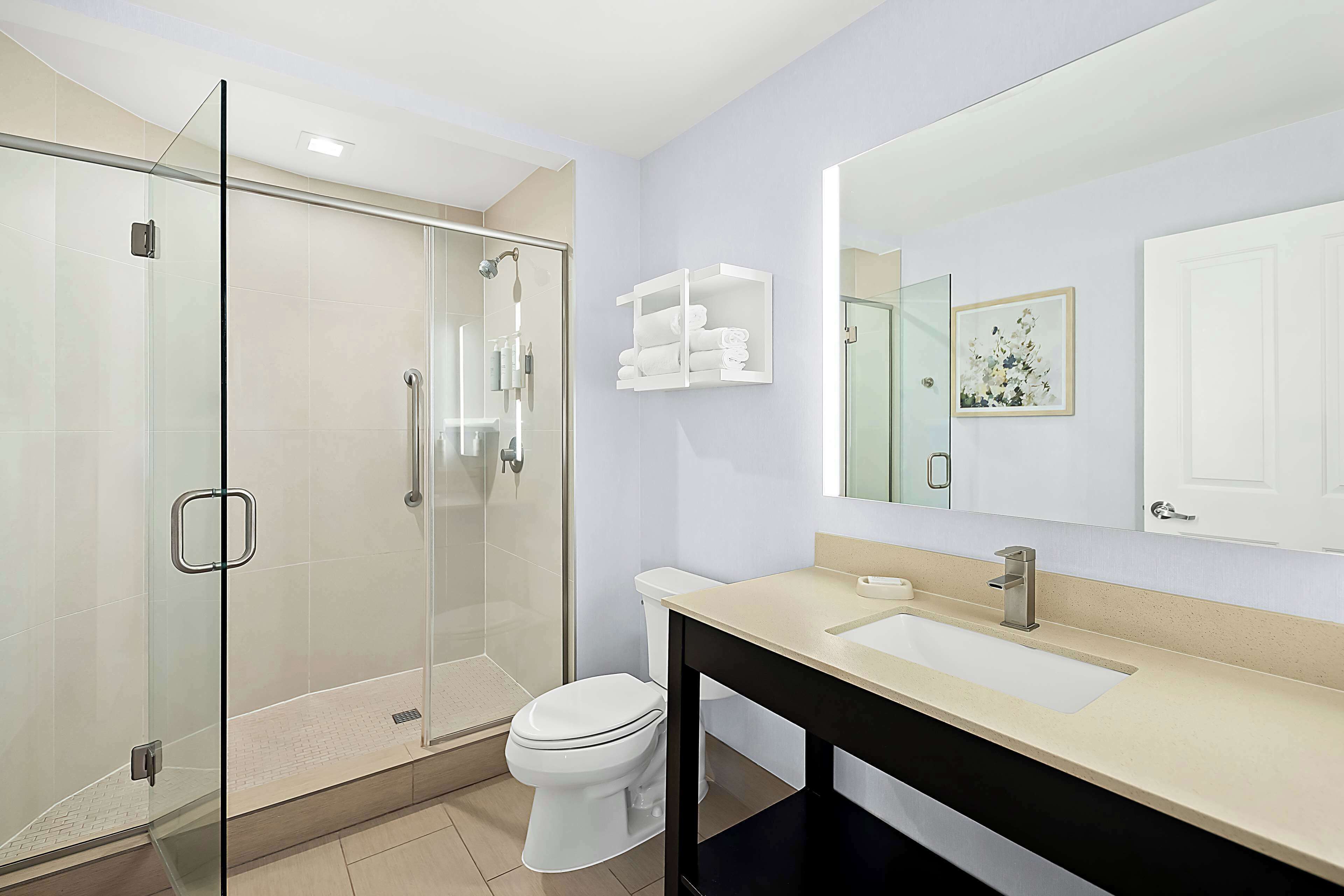 studio, 1 king bed, non smoking, patio | bathroom shower