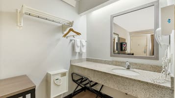 Eco-friendly toiletries, hair dryer, towels, soap