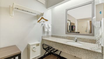 Eco-friendly toiletries, hair dryer, towels, soap