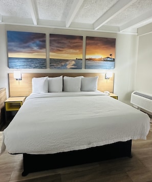Down duvets, pillow-top beds, desk, blackout curtains