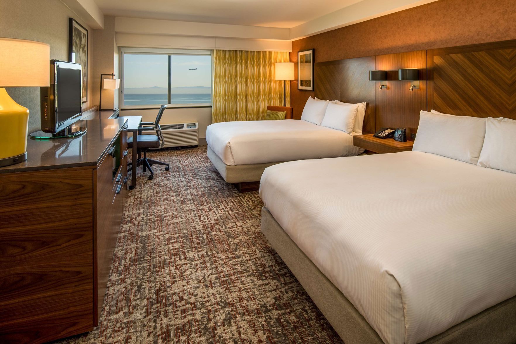 In-room safe, desk, laptop workspace, blackout curtains