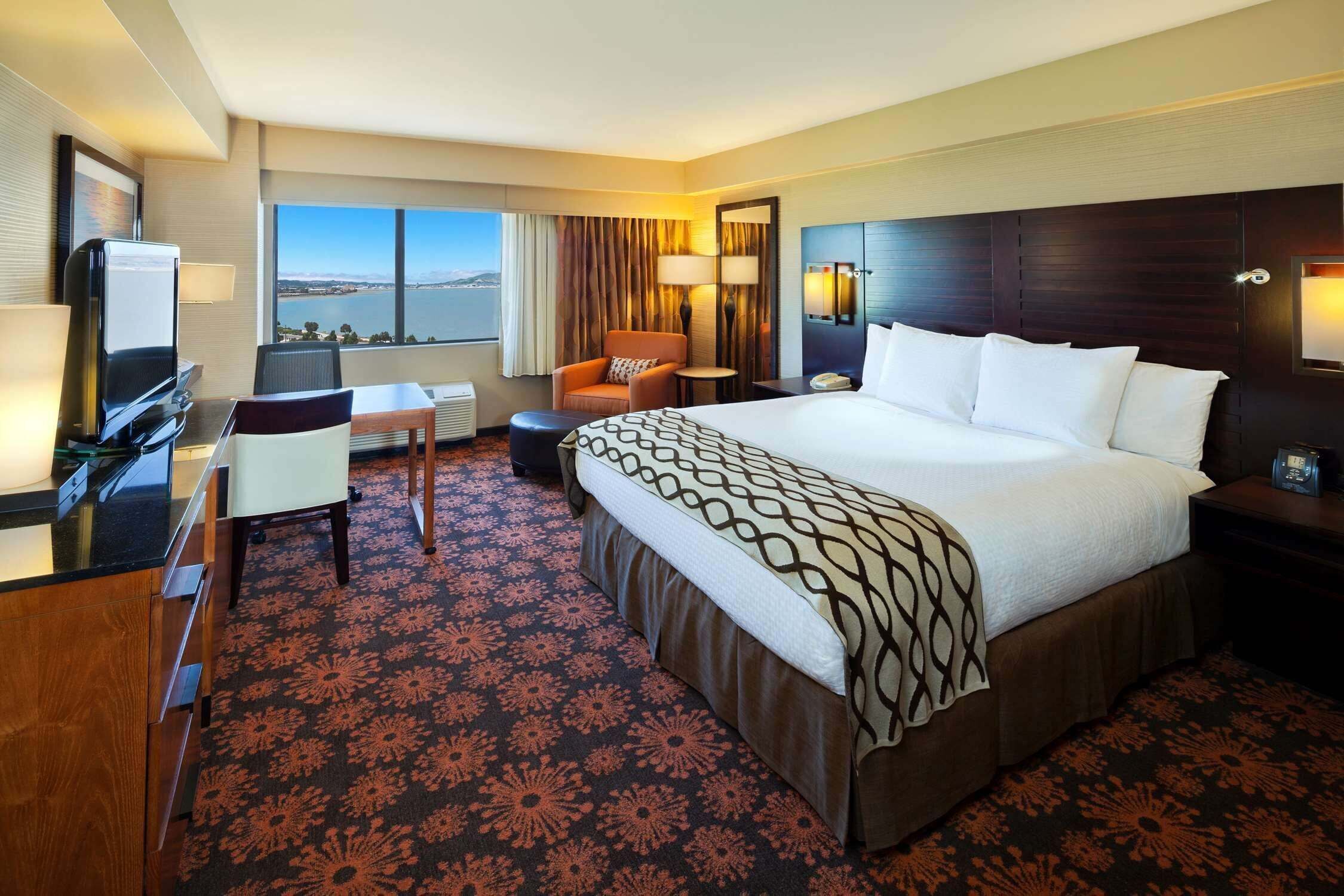 In-room safe, desk, laptop workspace, blackout curtains