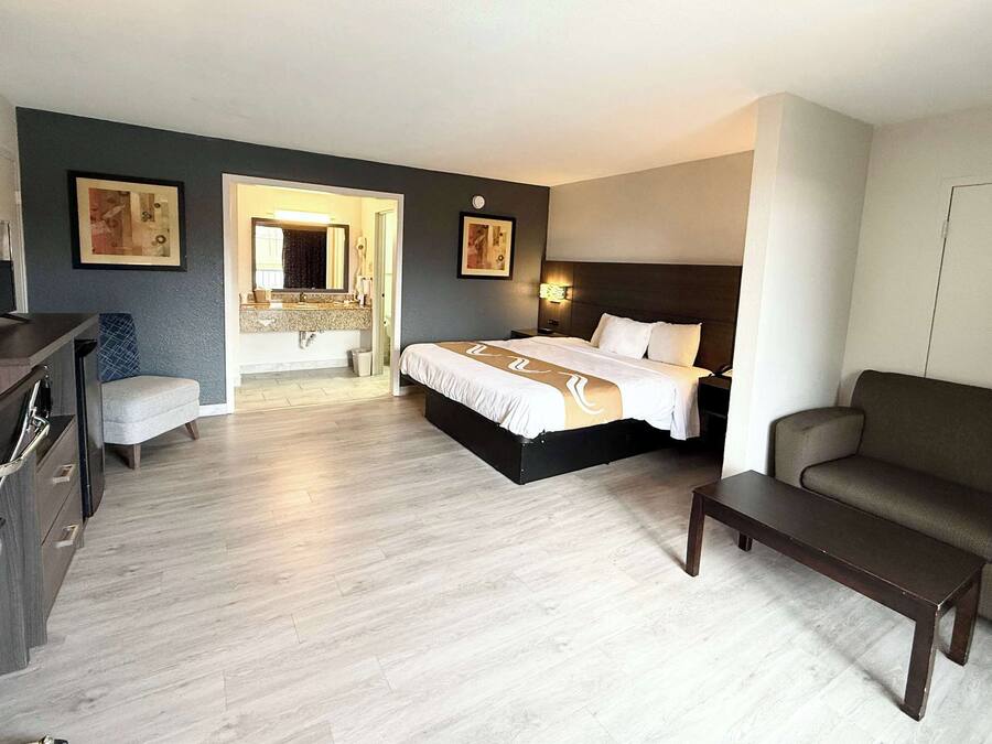 Down duvets, pillow-top beds, desk, laptop workspace