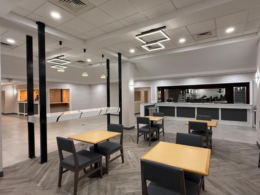 Fridge, microwave, coffee/tea maker