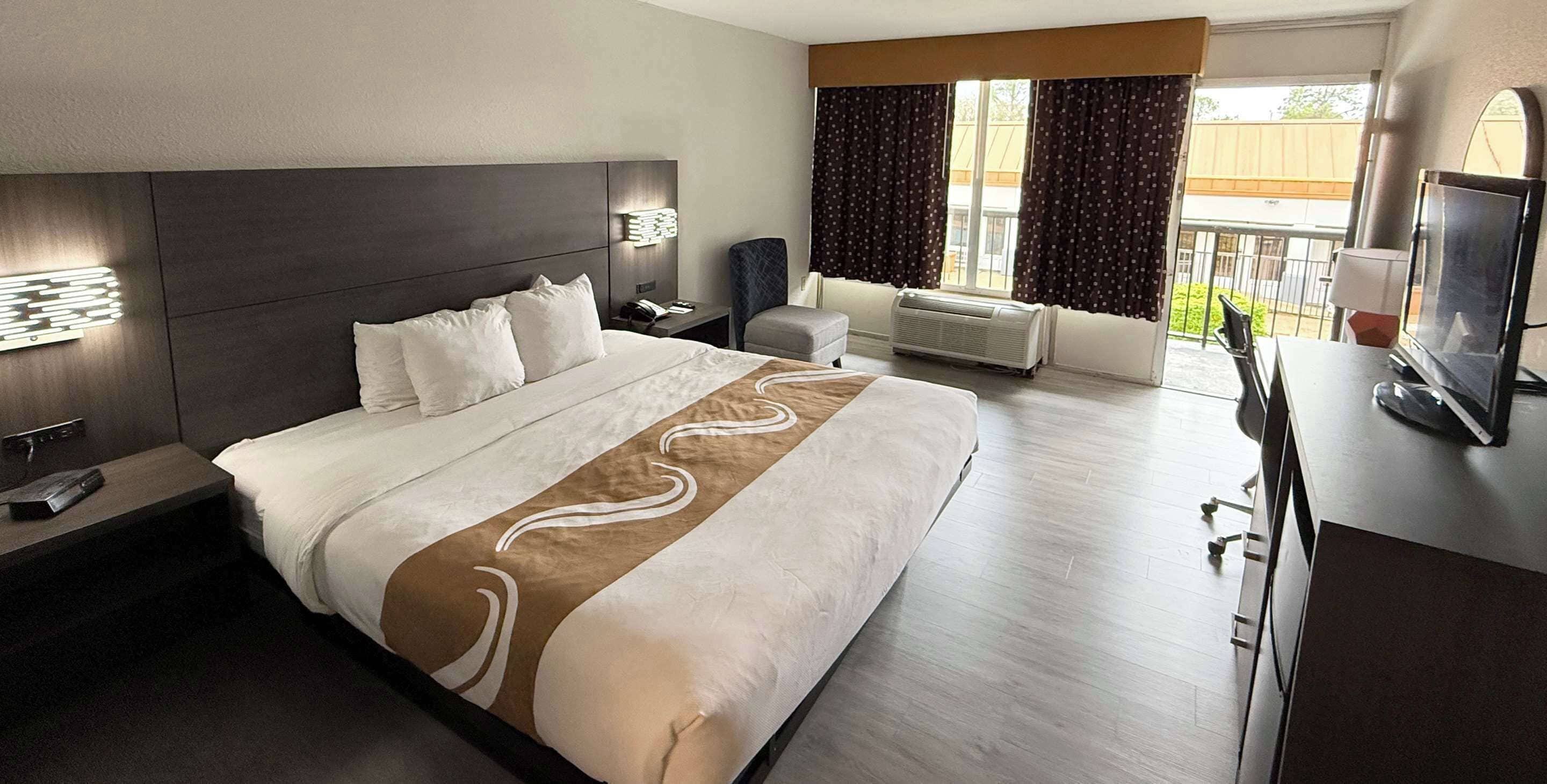 Down duvets, pillow-top beds, desk, laptop workspace