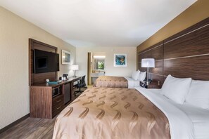 Standard Room, 2 Queen Beds, Non Smoking | Down comforters, desk, laptop workspace, blackout drapes