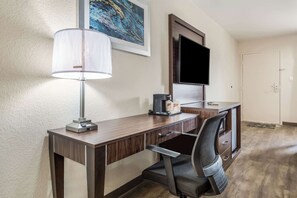 Standard Room, 2 Queen Beds, Non Smoking | Down comforters, desk, laptop workspace, blackout drapes