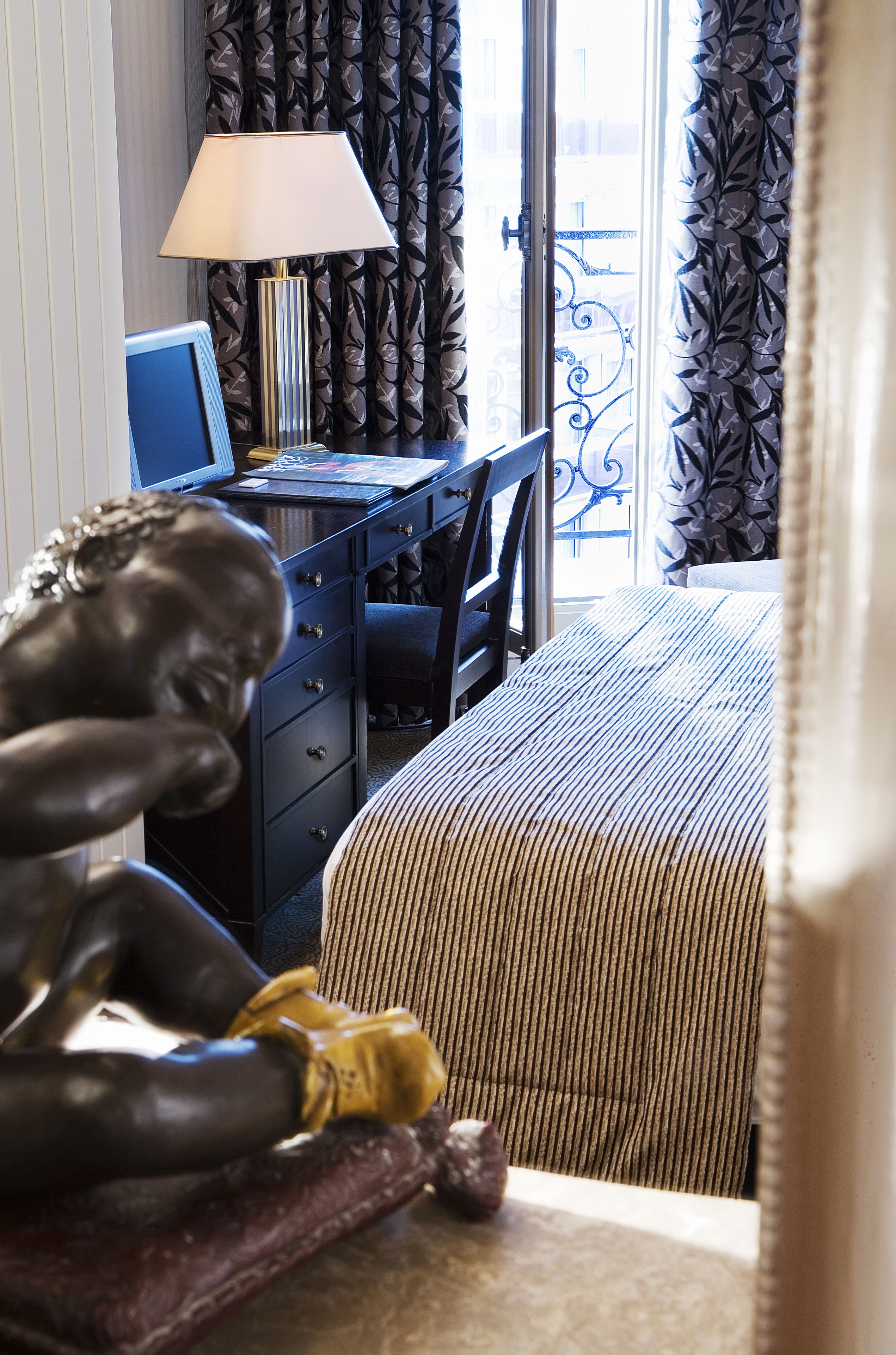 twin room | in-room safe, desk, blackout curtains, iron/ironing board