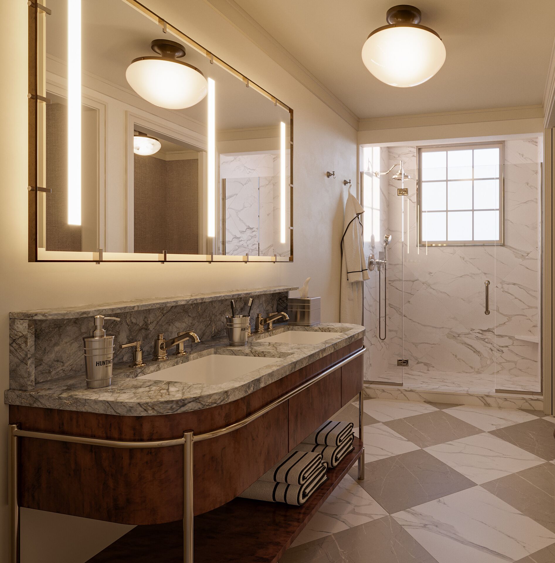 Ensemble baignoire-douche, articles de toilette écologiques