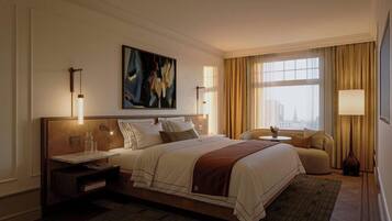 1 kamar tidur, seprai premium, brankas, dan meja kerja