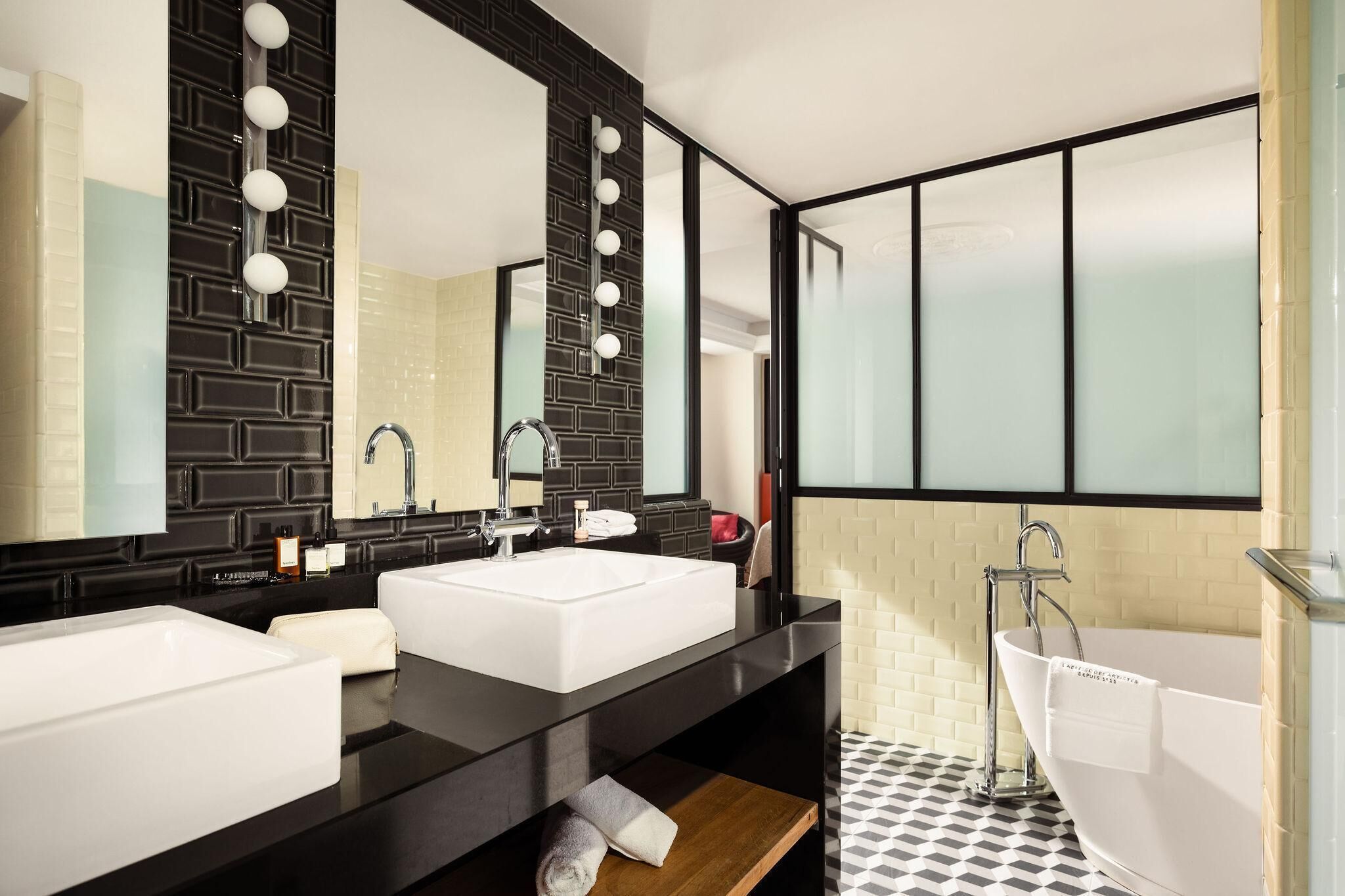 eco-friendly toiletries, hair dryer, towels, soap