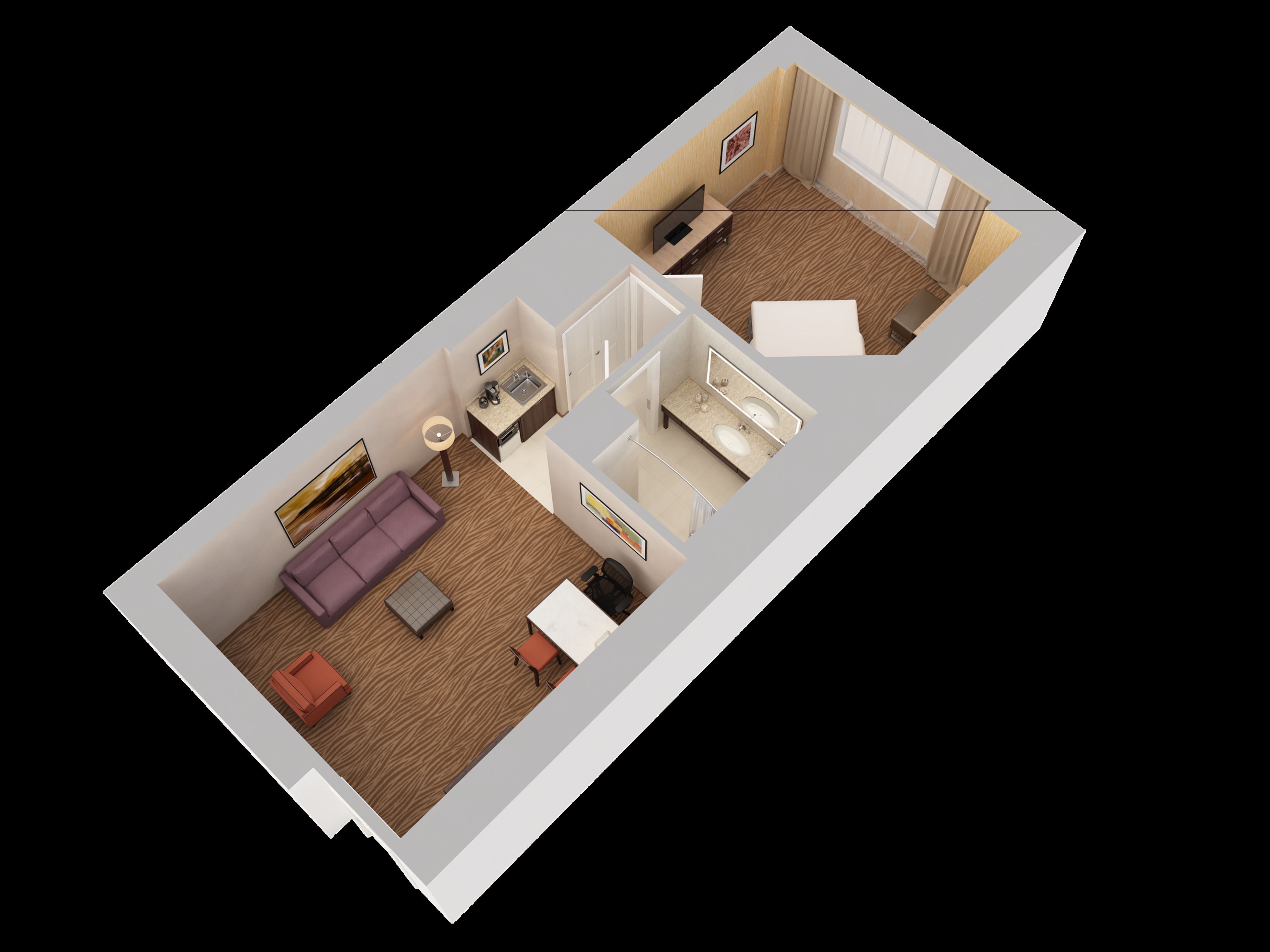 suite, 1 king bed with sofa bed | floor plan