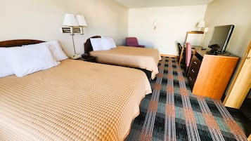 Desk, iron/ironing board, WiFi (free), alarm clocks