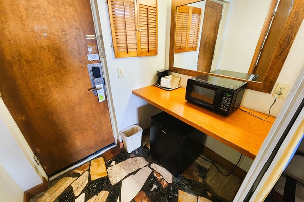 Desk, iron/ironing board, WiFi (free), alarm clocks