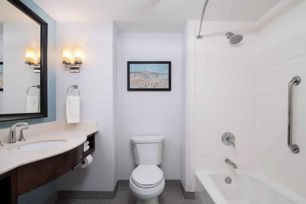 free toiletries, hair dryer, towels