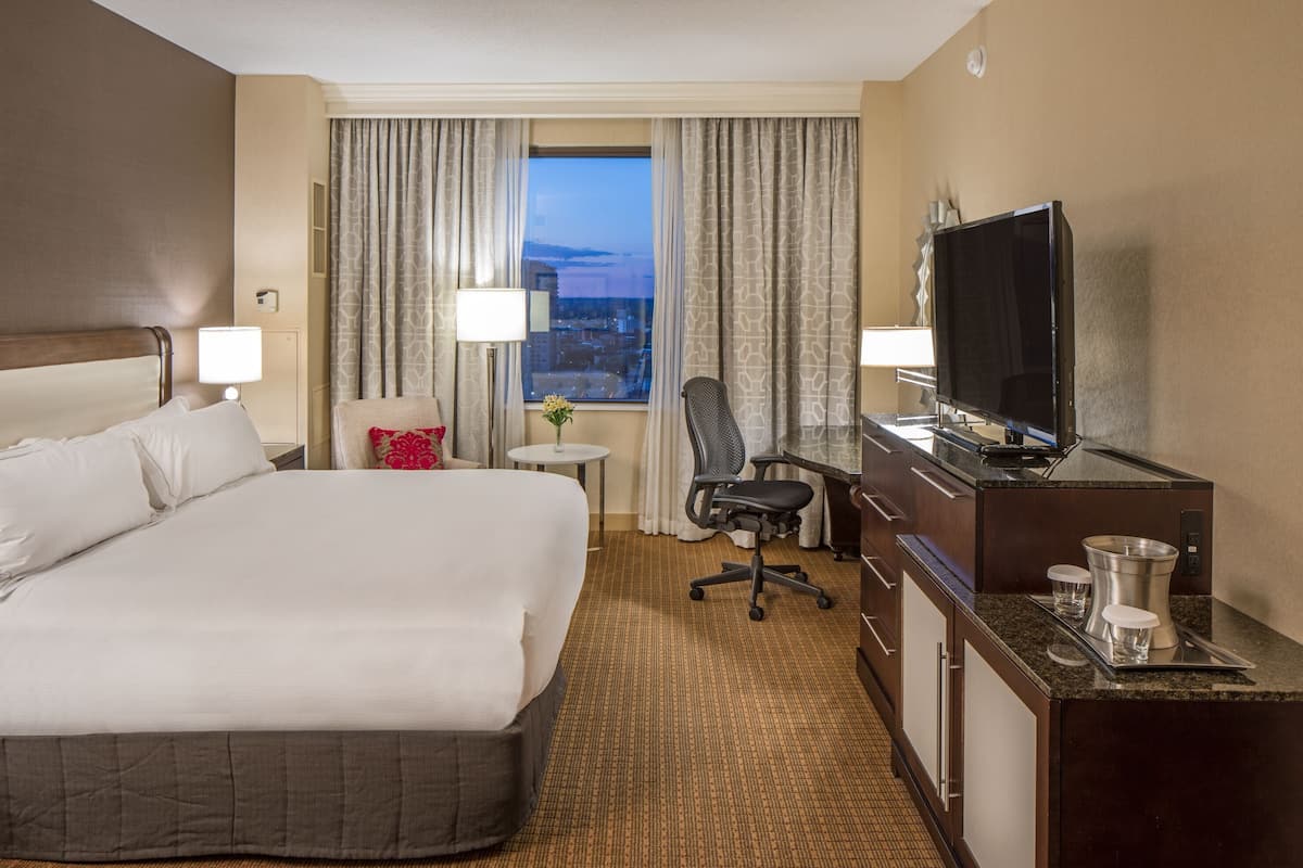 Premium bedding, down comforters, pillowtop beds, in-room safe