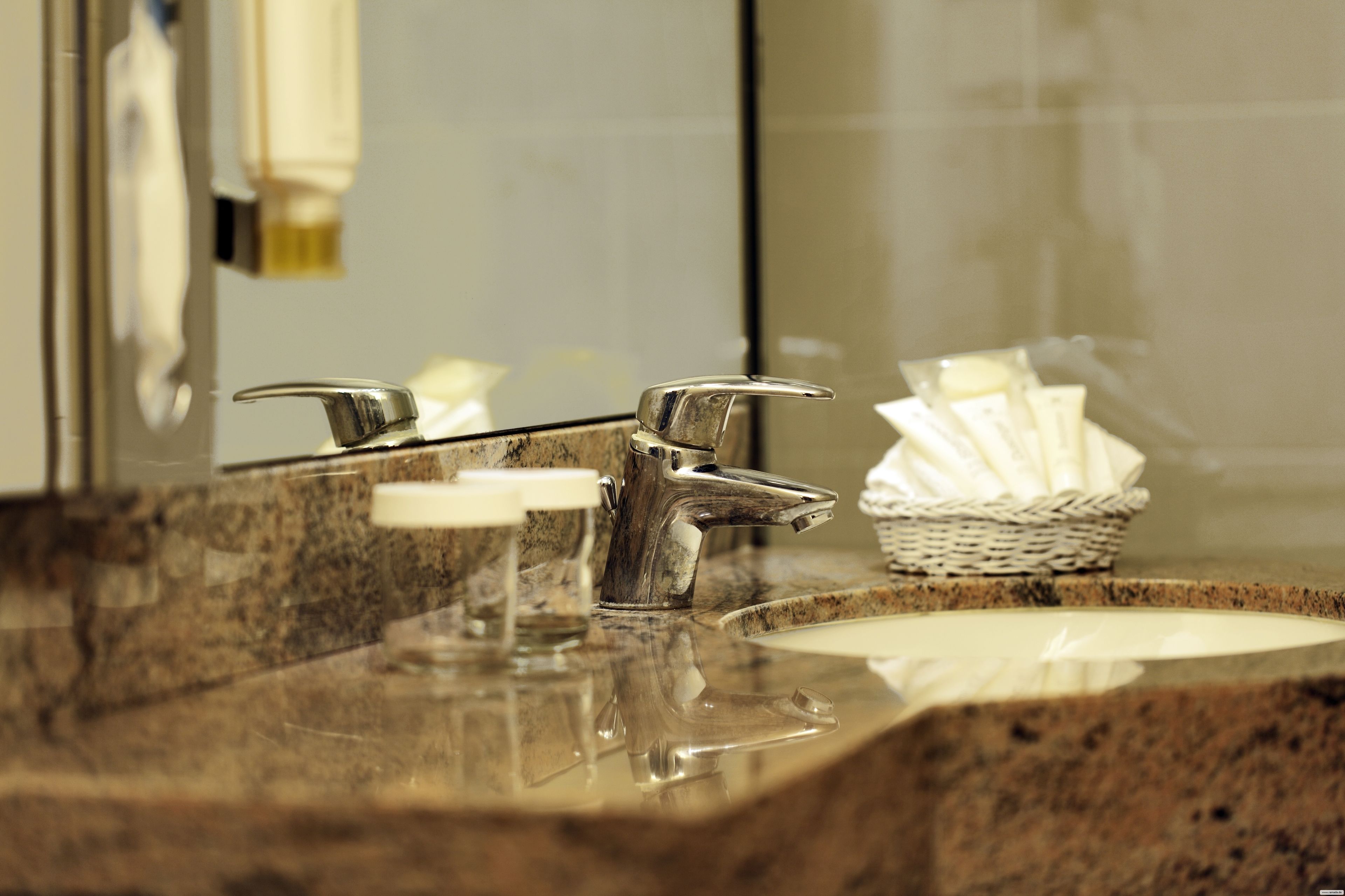 free toiletries, hair dryer, slippers, towels