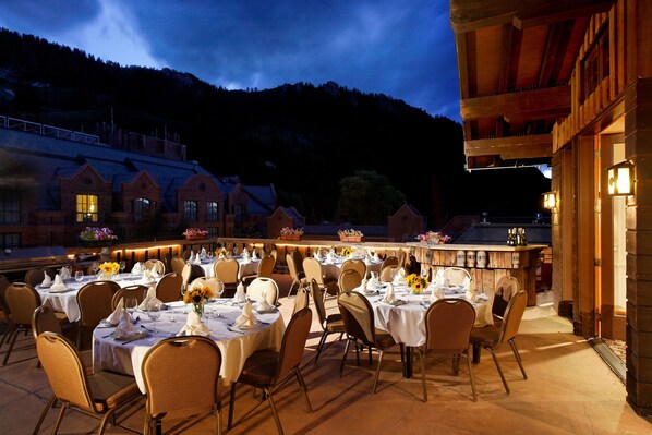 Outdoor banquet area