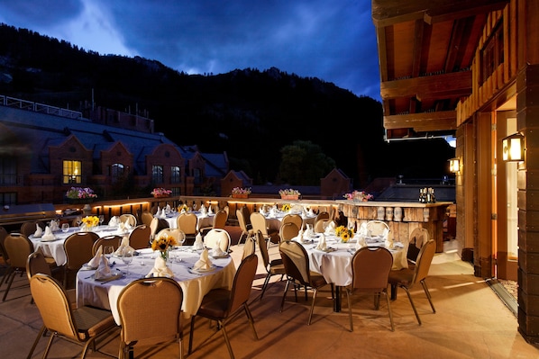 Outdoor banquet area