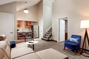 Suite, 1 Bedroom (Second Bed in Loft) | Living area | 32-inch LCD TV with cable channels, TV, pay movies